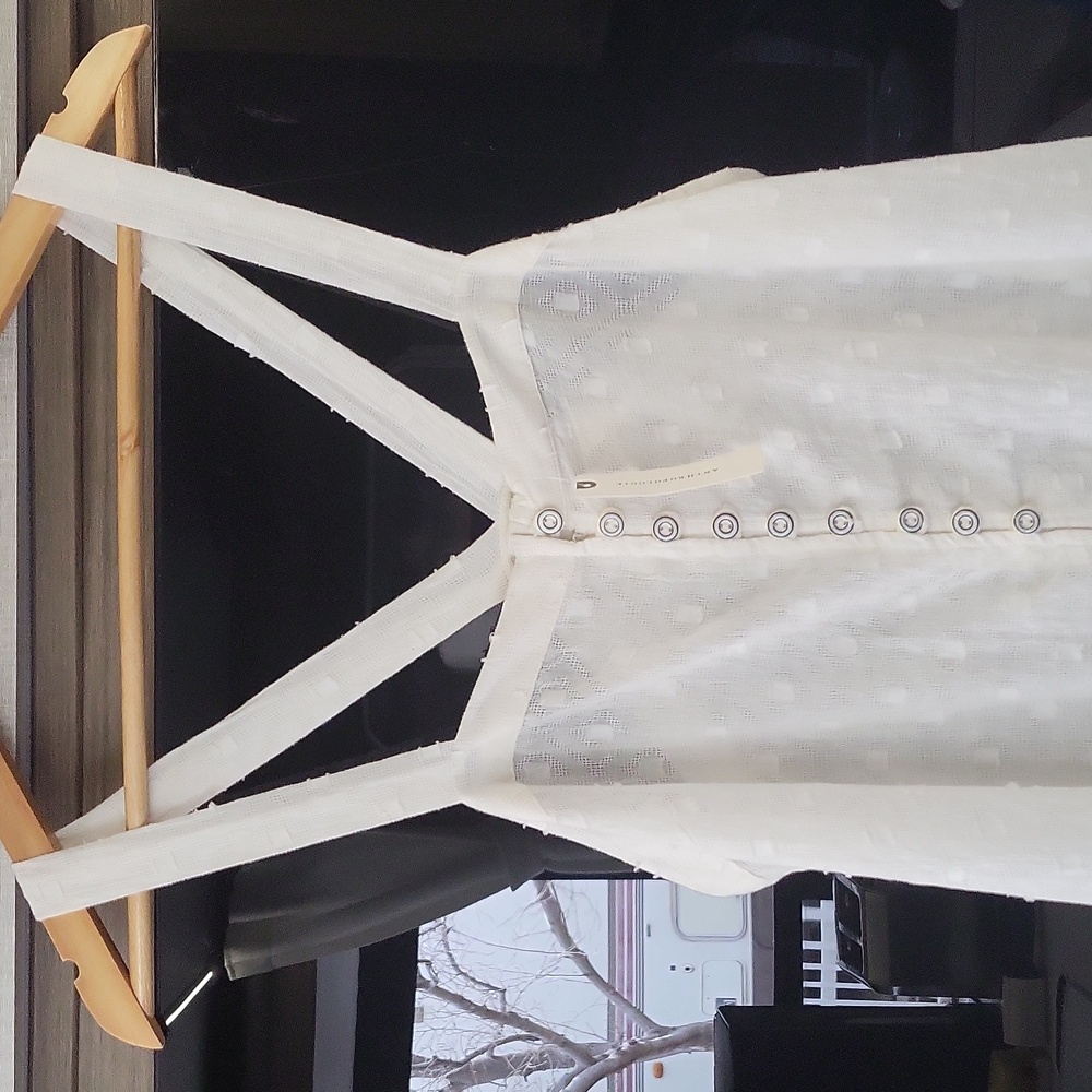 White", Gauze texture", Tank Style sheer dress/cover up" By "Anthropologie" ๐ค - Picture 3 of 17